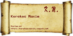 Kerekes Maxim névjegykártya